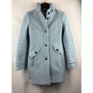 Women’s Maralyn & Me Small Light Blue Fuzzy Peacoat